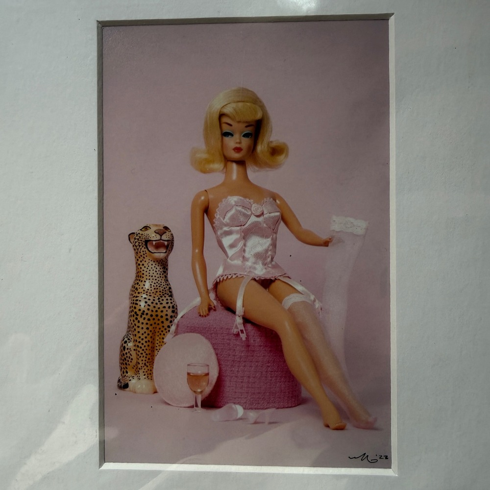 Signed Barbie Pop Art Photo Print Matted 8x10 Pink Lingerie Retro Glamour 2023 - Picture 3 of 6